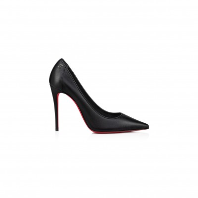 CHRISTIAN LOUBOUTIN SPORTY KATE 100 MM PUMPS-NAPPA LEATHER-BLACK-WOMEN 1250032B439